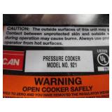 All American 21.5qt Pressure Cooker and Canner (the 921) - USED, RIM IS CHIPPED, SEAL IS HARD TO GET, Missing a couple screws.