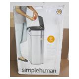 Simplehuman 40 Liter / 10.6 Gallon Stainless Steel Touch-Bar Kitchen Trash Can, Brushed Stainless Steel, ADA-Compliant - Scratch and Dent