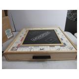 WS Game Company Monopoly Luxe Maple Edition OPEN/DAMAGED BOX, 32 HOUSE & 12 HOTEL PIECES, CARDS, 2 DICE, 8 MARKERS, DRAWER A BIT BROKEN INSIDE