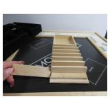 WS Game Company Monopoly Luxe Maple Edition OPEN/DAMAGED BOX, 32 HOUSE & 12 HOTEL PIECES, CARDS, 2 DICE, 8 MARKERS, DRAWER A BIT BROKEN INSIDE