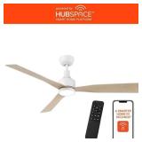 Home Decorators Collection Ryland 52 in. Smart Indoor/Outdoor Matte White Ceiling Fan with Adjustable White LED