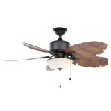 Home Decorator 52 in. Indoor/Outdoor LED Ceiling Fan with Light Kit, Downrod and Reversible Moto