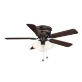 Clarkston II 44 in. LED Indoor Oil Rubbed Bronze Ceiling Fan with Light Kit
