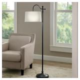 Hampton Bay Carver 58 in. Black Downbridge Floor Lamp