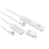 4 ft. Multiple Outlet and Wall Mounted Surge Protector Set (3-Pack)