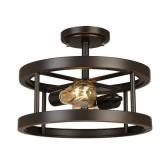 Moreland 13 in. 2-Light Oil-Rubbed Bronze Semi-Flush Mount
