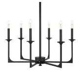 Hampton Bay Highgate 6-Light Matte Black Chandelier without Glass Shade