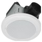 HOMEWERKS 80 CFM Ceiling Mount Bathroom Exhaust Fan with Bluetooth Speaker and LED Light