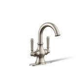 KOHLER Capilano Monoblock 4 in. Centerset 2-Handle Bathroom Faucet in Vibrant Brushed Nickel