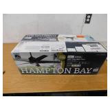 Hampton Bay Mena 54 in. White Color Changing Integrated LED Indoor/Outdoor Matte Black Ceiling Fan with Light Kit