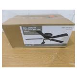 Hugger 52 in. LED Indoor Black Ceiling Fan with Light Kit