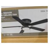 Hugger 52 in. LED Indoor Black Ceiling Fan with Light Kit
