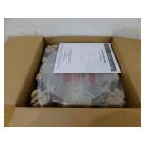 Home Decorators Collection Brookley 14 in. 2-Light Brushed Gold Semi-Flush Mount with White Fabric Shade