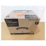 13 in. 2-Light Oil Rubbed Bronze Flush Mount with Frosted Glass Shade (2-Pack)