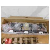 Solvang 30 in. 4-Light Antique Bronze Vanity Light with Etched Alabaster Glass Shades