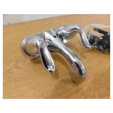 Glacier Bay Constructor 4 in. Centerset Double-Handle Low-Arc Bathroom Faucet in Polished Chrome