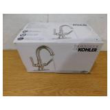 KOHLER Capilano Monoblock 4 in. Centerset 2-Handle Bathroom Faucet in Vibrant Brushed Nickel