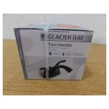 Glacier Bay Builders 4 in. Centerset Double Handle Low-Arc Bathroom Faucet in Bronze