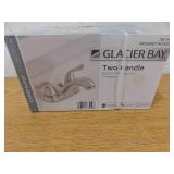 Glacier Bay Constructor 4 in. Centerset Double Handle Low-Arc Bathroom Faucet in Brushed Nickel