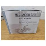 Glacier Bay Constructor 4 in. Centerset Double Handle Low-Arc Bathroom Faucet in Brushed Nickel