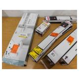 ASSORTED LOT OF TOWEL BARS, PAPER HOLDER, RINGS, HOOKS. ETC.