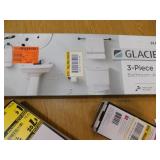 ASSORTED LOT OF TOWEL BARS, PAPER HOLDER, RINGS, HOOKS. ETC.