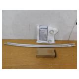 Zenna Home 72 in. Rustproof High-Grade Stainless Steel Dual Mount Curved Shower Curtain Rod in Brushed Nickel WITH CURTAIN