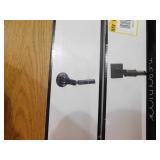 ASSORTED TOWEL BAR LOT WITH SHOWER CURTAIN.