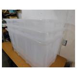 (3) HDX 77 Gal. Tough Storage Tote with Wheels in Clear