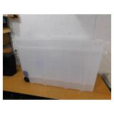 (2) HDX 77 Gal. Tough Storage Tote with Wheels in Clear