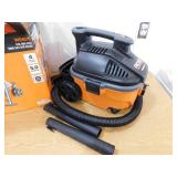 RIDGID 4 Gallon 5.0 Peak HP Portable Shop Vacuum Wet Dry Vac with Fine Dust Filter, Locking Hose and Accessory Attachments