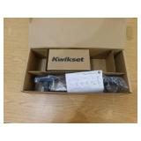 NEW - Kwikset San Clemente Matte Black Door Handleset with Halifax Square Door Handle with Microban Antimicrobial Technology