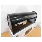 Architectural Mailboxes Franklin Black, Medium, Steel, Post Mount Mailbox with Satin Nickel Handle