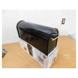 Architectural Mailboxes Franklin Black, Medium, Steel, Post Mount Mailbox with Satin Nickel Handle