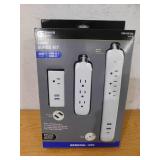 4 ft. Multiple Outlet and Wall Mounted Surge Protector Set (3-Pack)