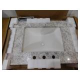 Home Decorators Collection 31 in. W x 22 in. D Cultured Marble White Rectangular Single Sink Vanity Top in Everest