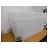 (2) HDX 77 Gal. Tough Storage Tote with Wheels in Clear