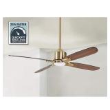 Home Decorators Collection Merwry 52 in. Integrated LED Indoor Brushed Nickel Ceiling Fan with Light Kit and Remote Control