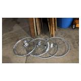 Set of 3 Bicycle Wheels with Tires