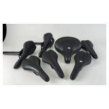 Set of 7 Assorted Bicycle Saddles with Seat Posts