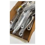 Box of Steel Bicycle Crank Arms and Chainrings