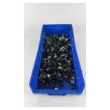 Lot of Rubber Cushioned Cable Clamps in Blue Organizer Bin