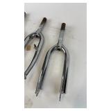 Set of Bicycle Forks - Chrome Finish with Threaded Steerer Tubes