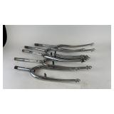 Lot of 6 Chrome Bicycle Forks with Threaded Stems