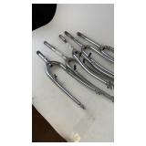 Lot of 6 Chrome Bicycle Forks with Threaded Stems