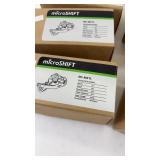 Set of 6 microSHIFT Bicycle Components - Models RD-M21L, SL-M9505-R, SL-M7180-R, TS39-7R