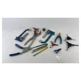 Collection of Bicycle Tools including Pliers and Wrenches