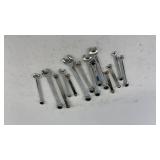 Set of 12 Metric Ratcheting Wrenches with Mixed Sizes