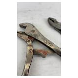Assorted Vintage Hand Tools Including Pliers, Wrench, and Hammer