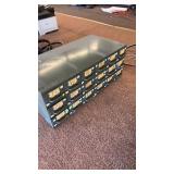 Equipto 18 Drawer Metal Storage Cabinet with Vintage Bicycle Spokes